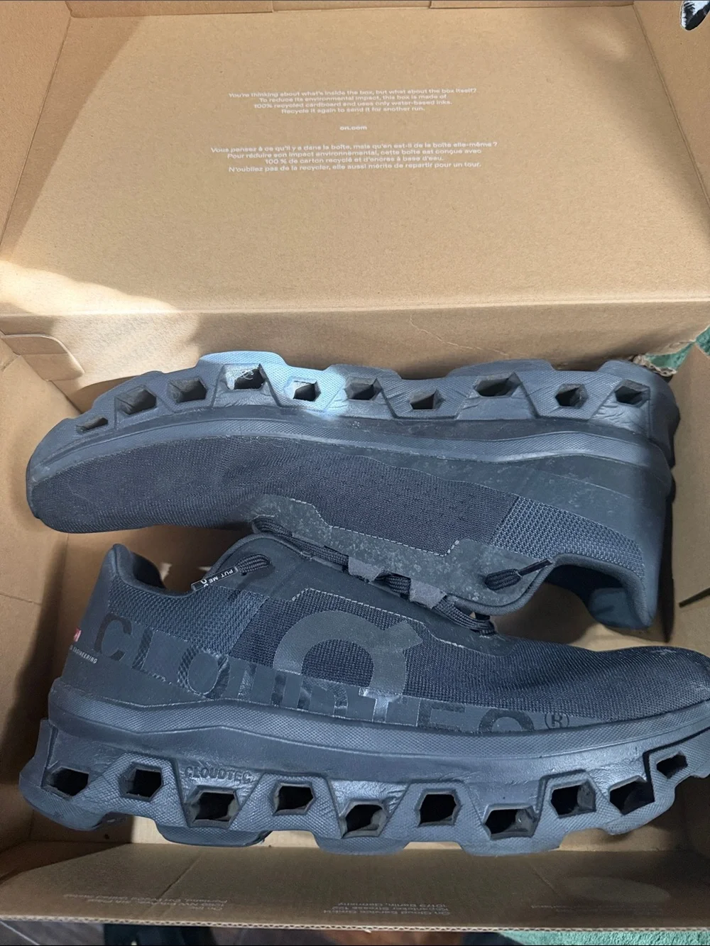 On Running Men's Black Cloudtec Cushioning Sneakers